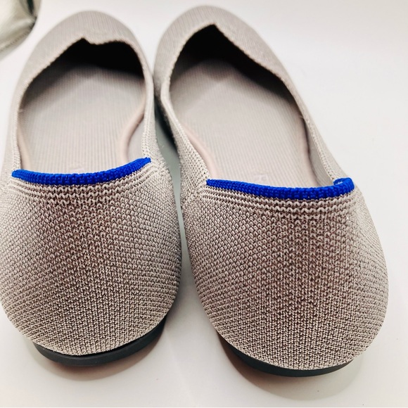 Rothy's The Flat Ecru Textile Ballet Flat Silver Gray Comfort Washable womens 9 - Picture 5 of 6